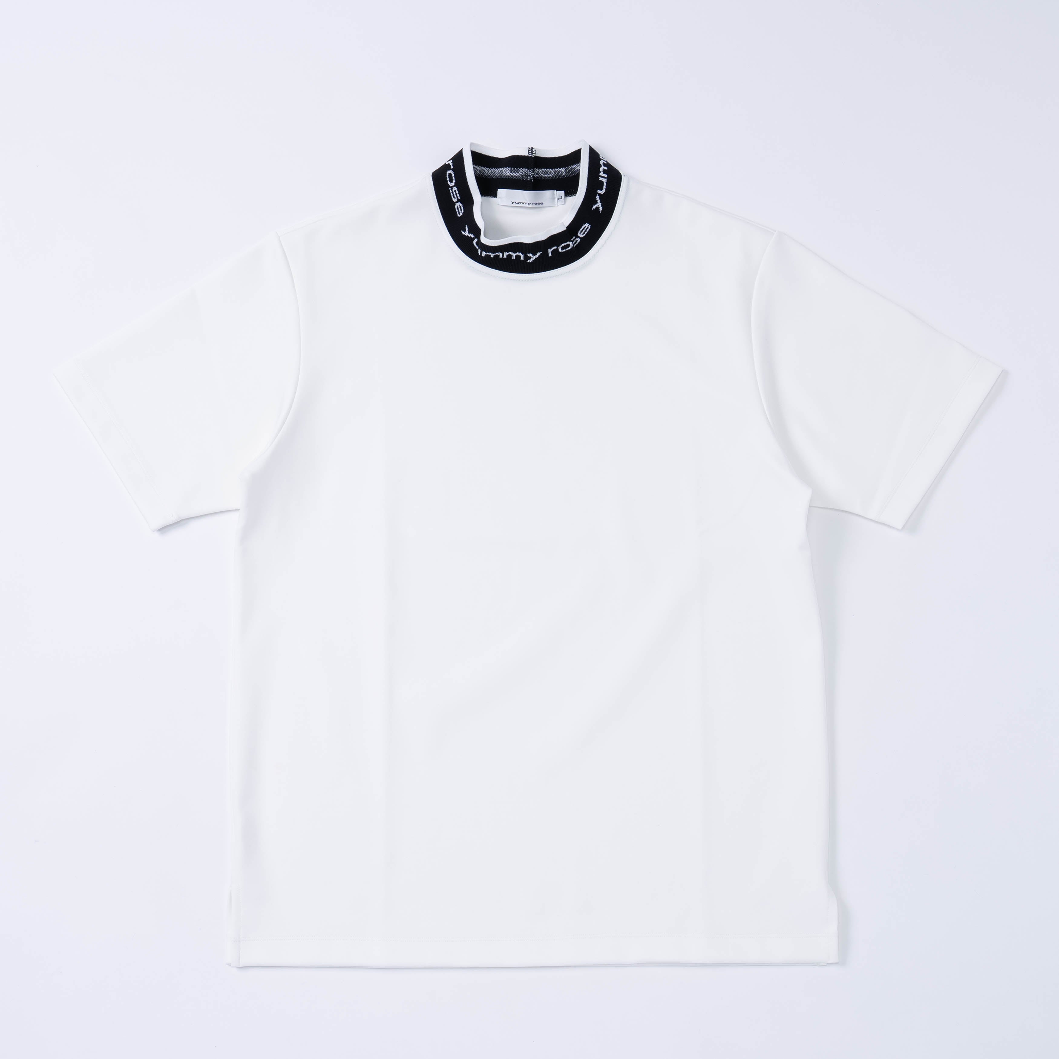 M Mock Neck Logo WHT