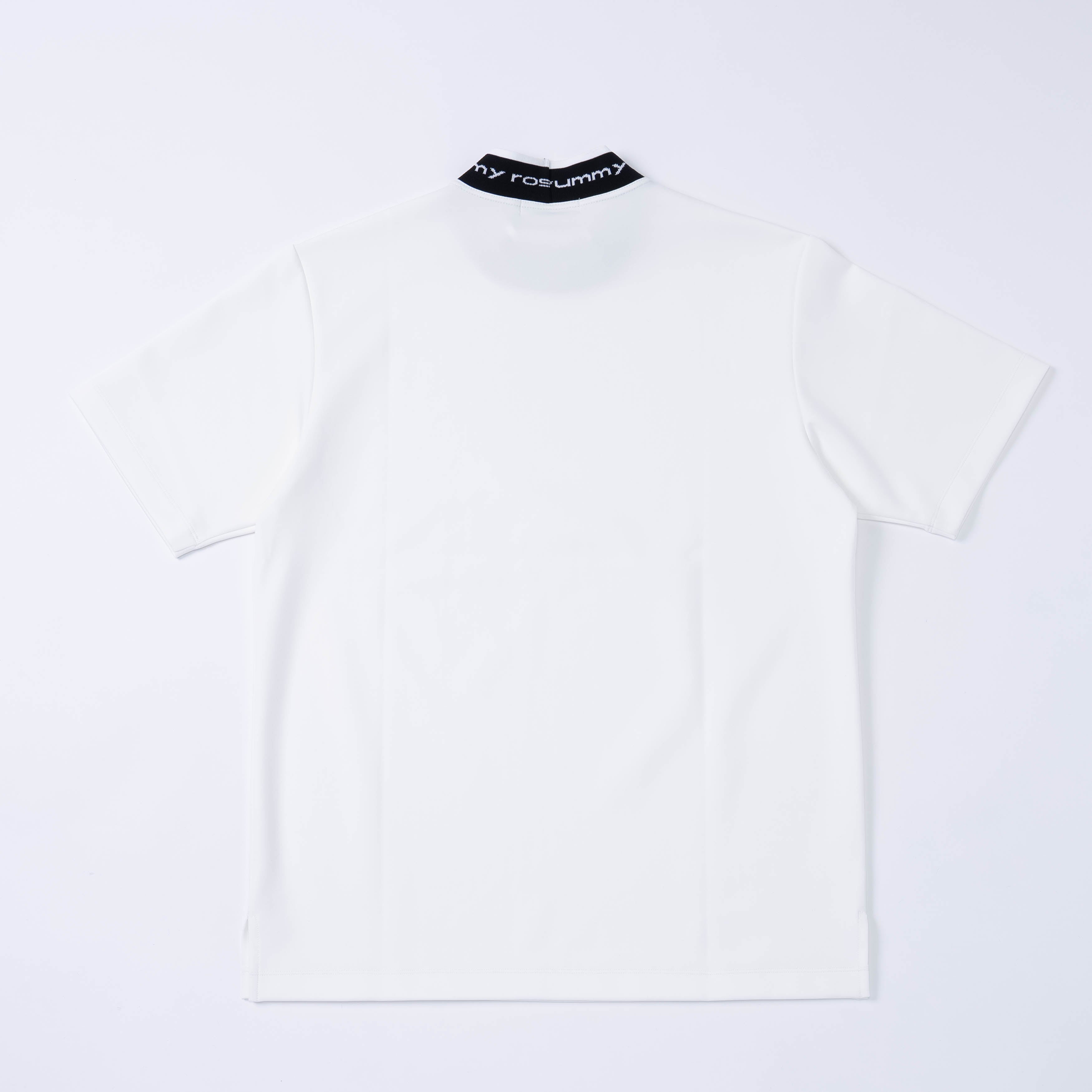 M Mock Neck Logo WHT